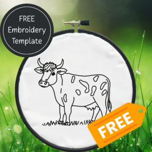 free cow hand embroidery template