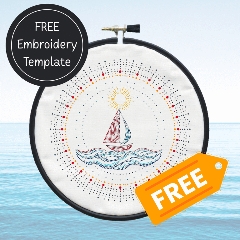 FREE Sailboat Embroidery Template
