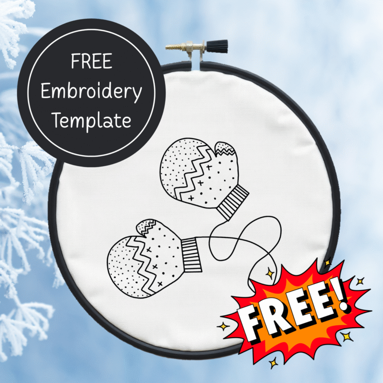 Free Mittens Embroidery Tempalte